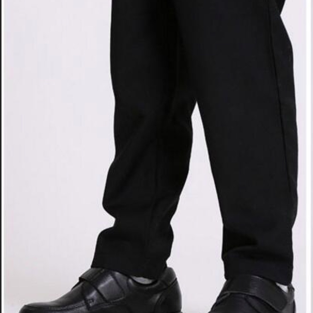 Boy Black Dress Shoe/Velcro/Round Flat/Slip on/ Genuine Leather/Back to School/ - Picture 6 of 11